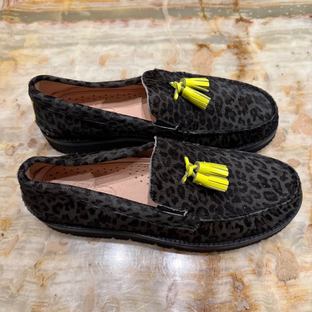 Vibram Sperry Cloud Mens Loafer Brown Black‎ Jaguar Pony Hair Tassel Round Toe 9